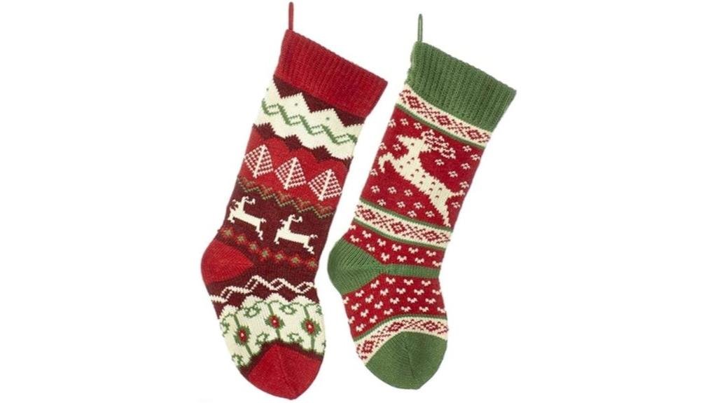 assorted knit reindeer stockings