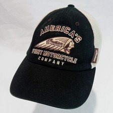 Authentic Indian Motorcycle Black Brown Adjustable Mesh Baseball Trucker Hat Cap