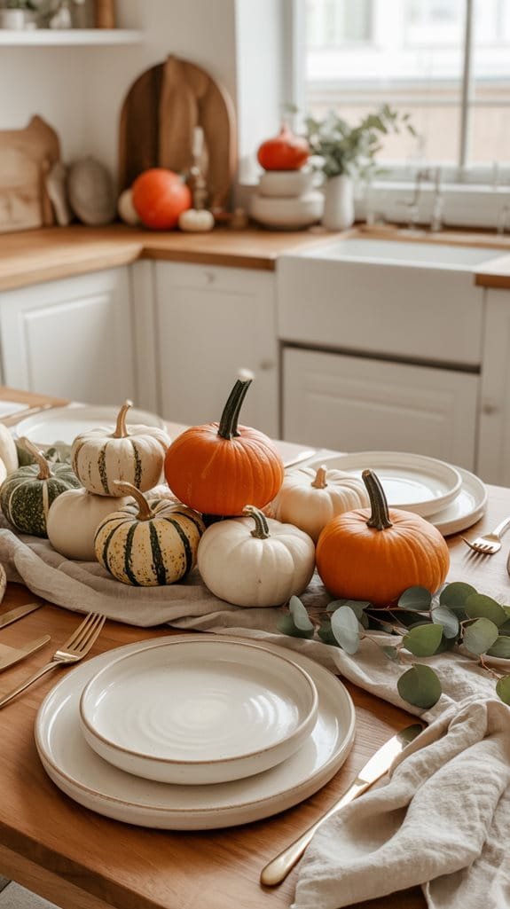 autumn kitchen pumpkin decor