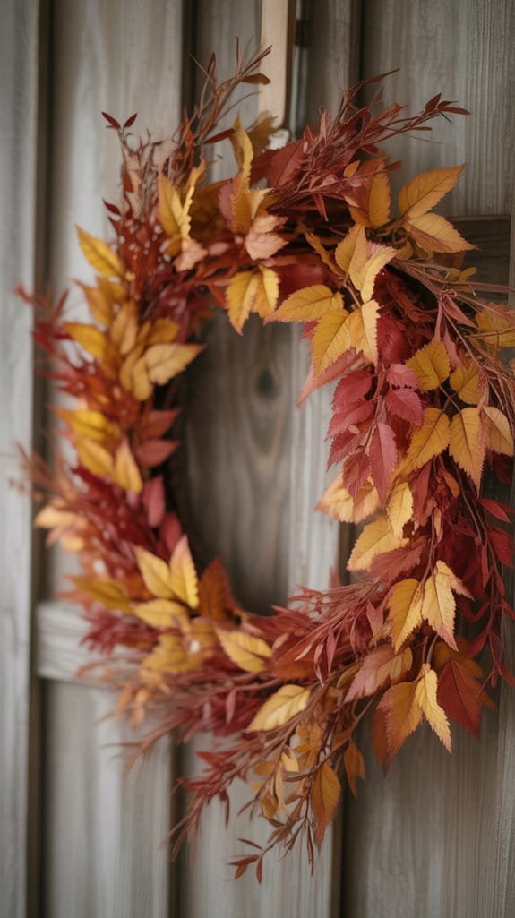 autumn leaves foam wreath