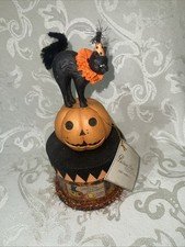Bethany Lowe Halloween PARTY CAT ON BOX Container NEW #TP6183