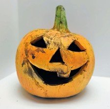 Ceramic Realistic Ceramic Jack-o-lantern Pumpkin Primitive Halloween Ugly Spooky