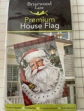 Checkered Santa Christmas House Flag Lamp Post 28" x 40" Briarwood Lane