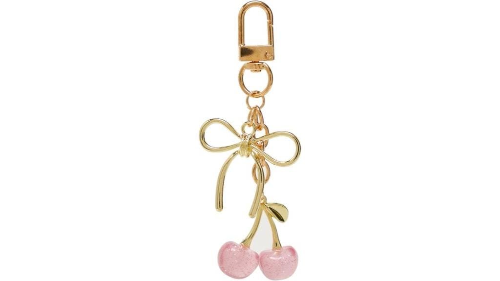 cherry keychain bag charm