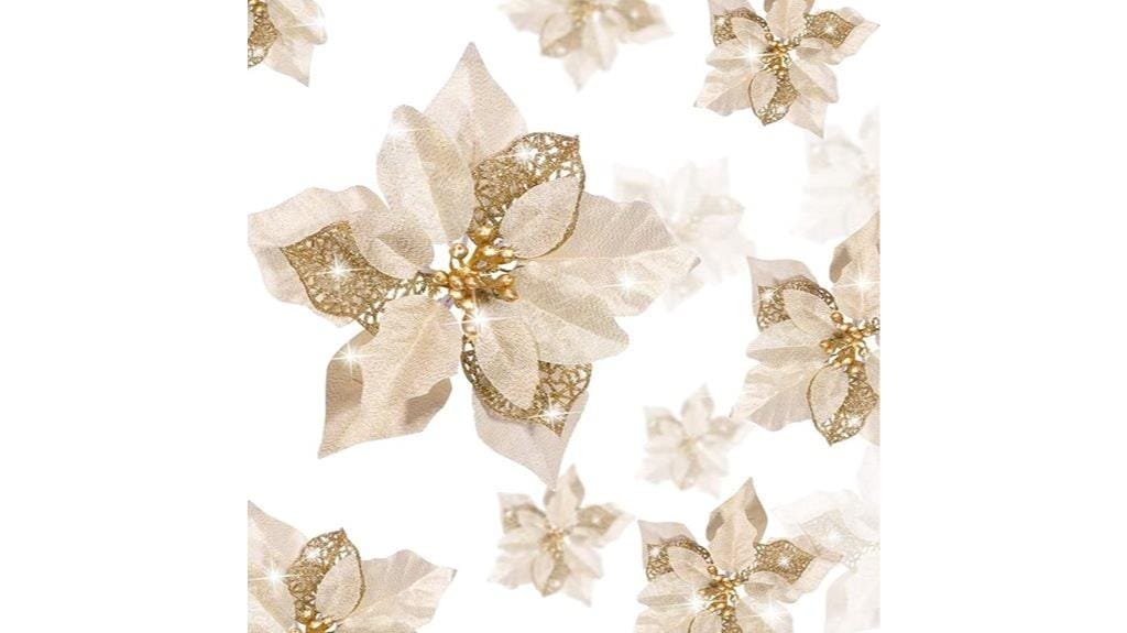 christmas glitter faux flowers
