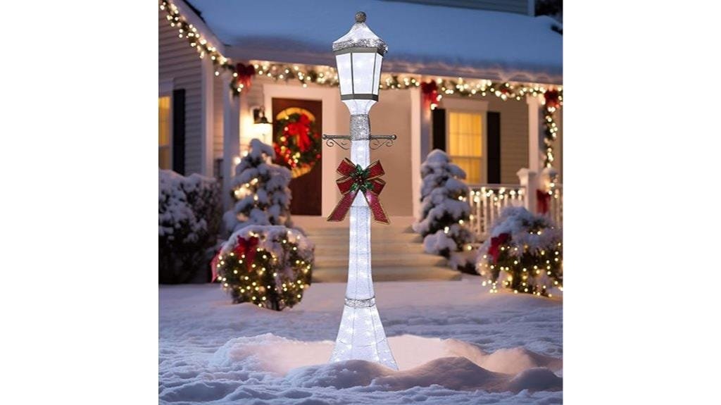 christmas lighted lamp post