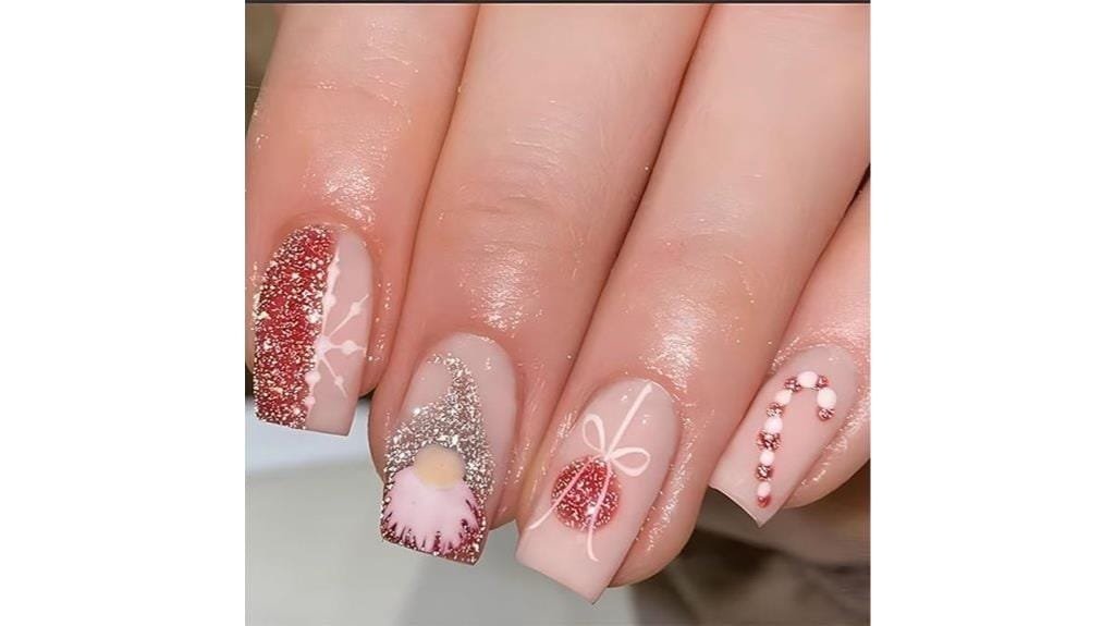 christmas themed gnome nails