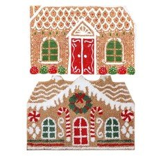 Christmas Door Mat Gingerbread House Welcome Non Slip Coir Mat