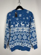 CHRISTMAS Jumper - Large - Blue - New With Tags -Men’s
