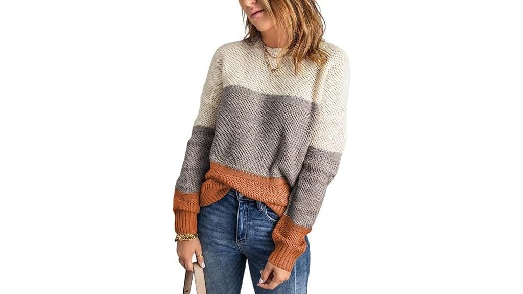 color block knit sweater