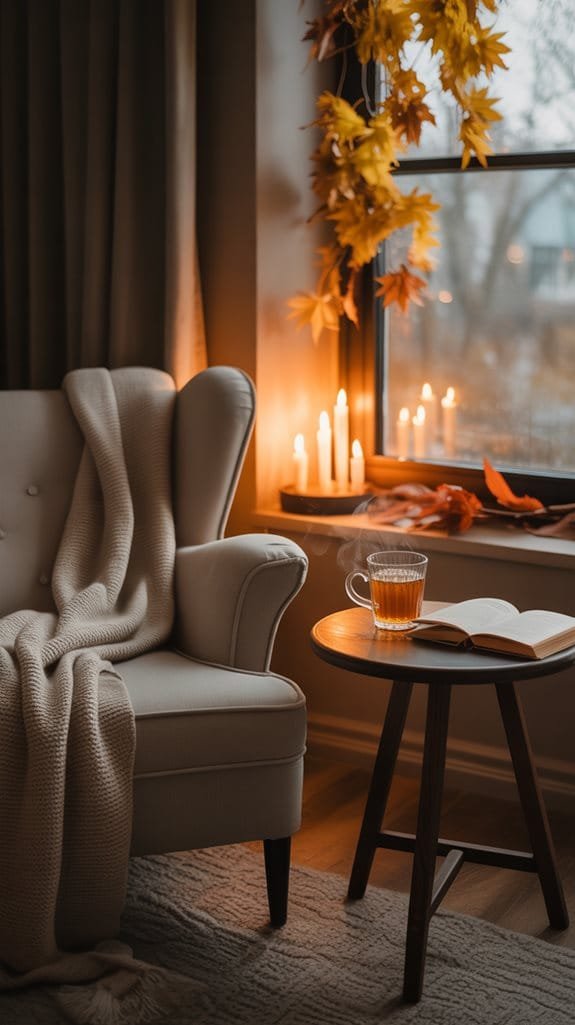 cozy autumn reading nook