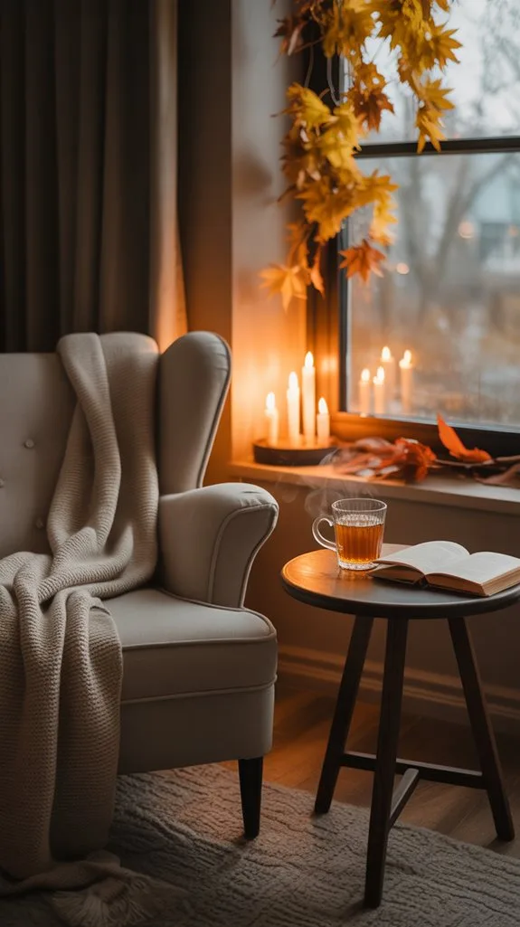 cozy autumn reading nook