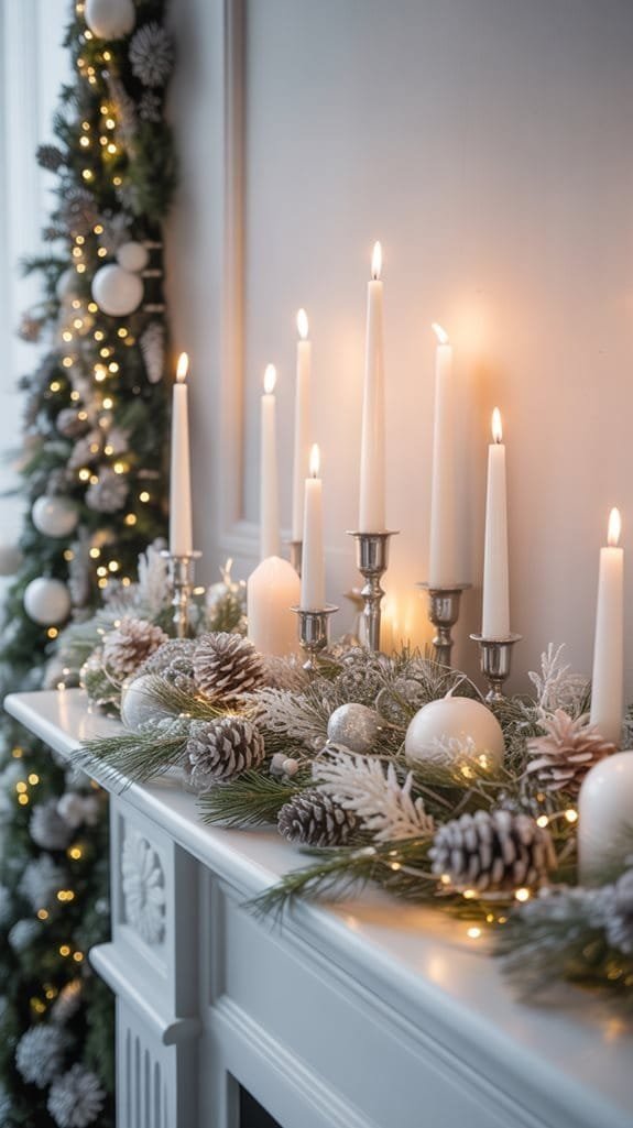 creamy minimalist mantelpiece decor