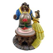 Disney Beauty and the Beast Snow Globe Enchanted Rose Musical Snowglobe READ