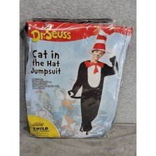 Dr. Seuss Cat in the Hat Jumpsuit Child Costume Halloween Spirit Large 12 14