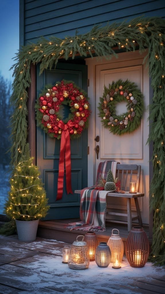 festive wreath display ideas