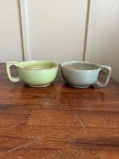 Frankoma Pottery Mug Soup Bowl 4SC Prairie Green with Handle