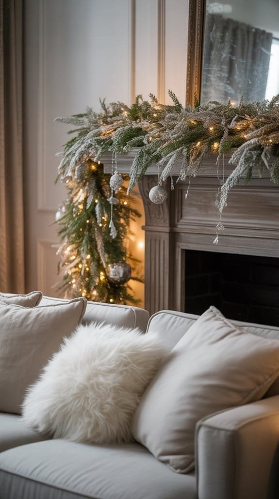 frosted evergreen garland elegance