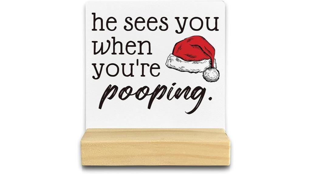 funny christmas bathroom sign