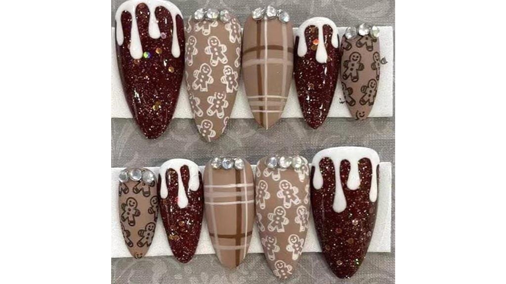 gingerbread man nail art