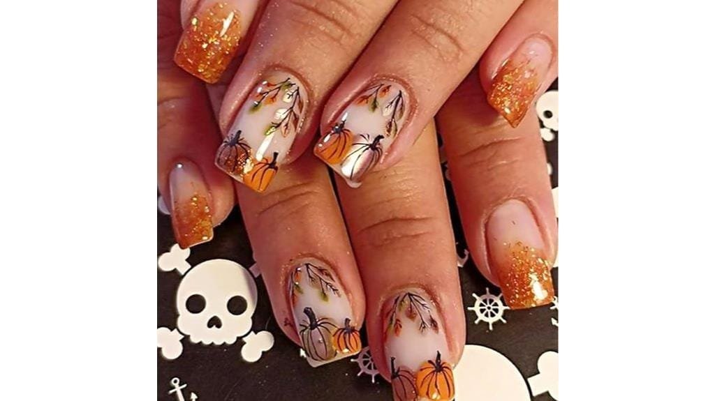 gold glitter french tips