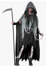 Grim Reaper Costume MISS REAPER Halloween Costume Sz XL 12/14 3pc Horror Costume
