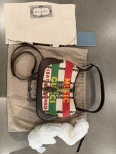 GUCCI Multi Canvas Leather Trim Web Jackie 1961 Shoulder Bag Music is Mine