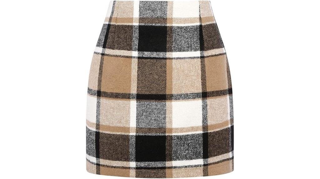 high waist plaid skirt