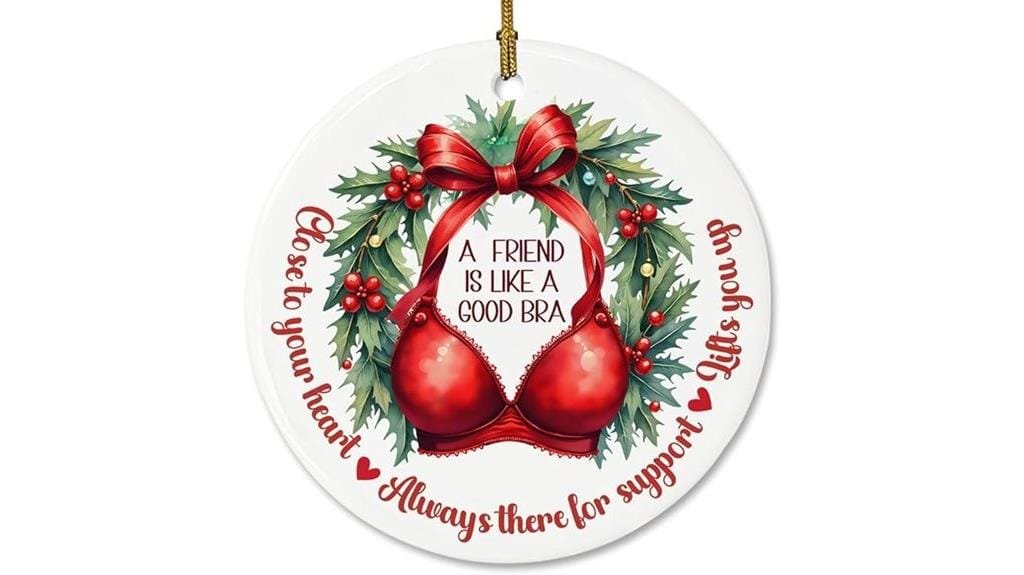 humorous holiday bra ornament