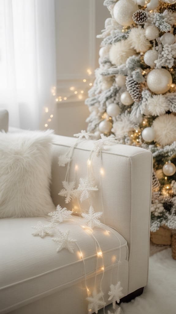 layered cream ornament display