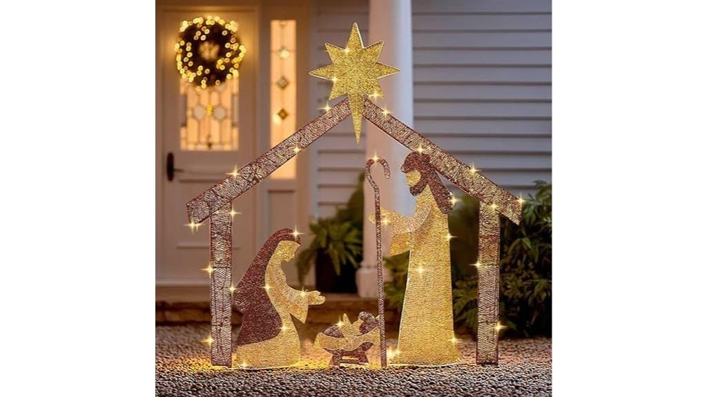 lighted christmas nativity scene