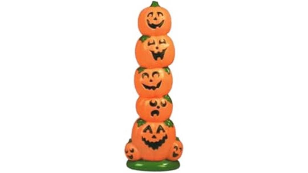 lighted halloween pumpkin stack