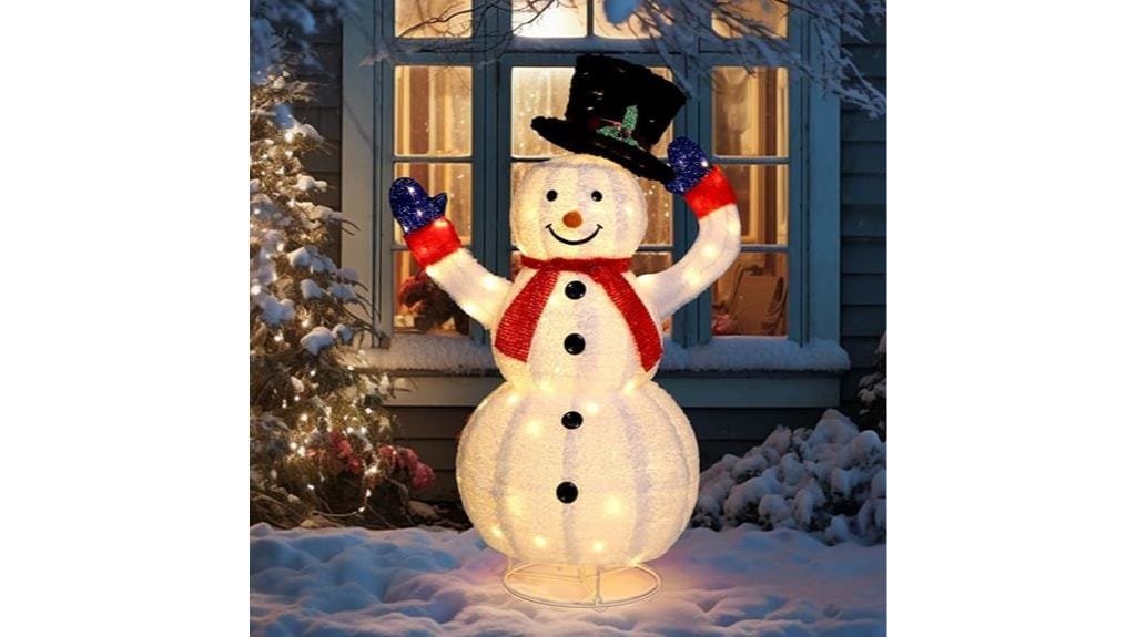 lighted pop up snowman decoration
