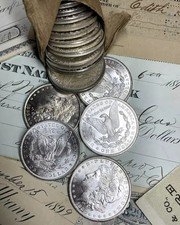 Lot of 5 1878-1893 CC Morgan American Silver Dollar Coin Roll -MS BU Mixed Years