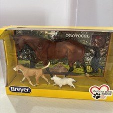 New Breyer Horse #1807 Protocol Set Strapless Fox Hound Shetland Sheepdog Dog