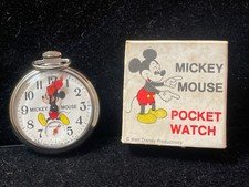 New Vintage 1970's BRADLEY TIME DIVISION Mickey Mouse Pocket Watch #1049F6W8