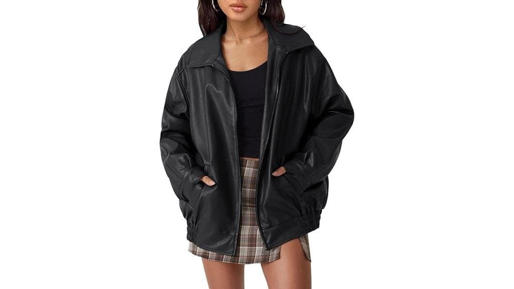 oversized leather women s jacket