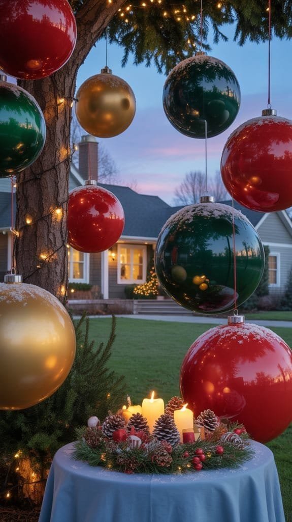 oversized ornaments create impact