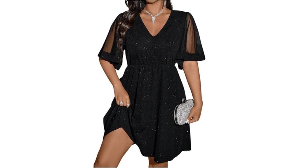 plus size flounce sleeve dress