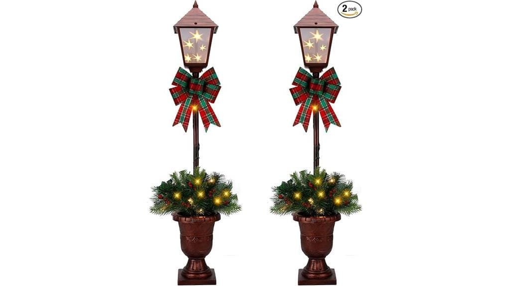 pre lit battery operated lamp post