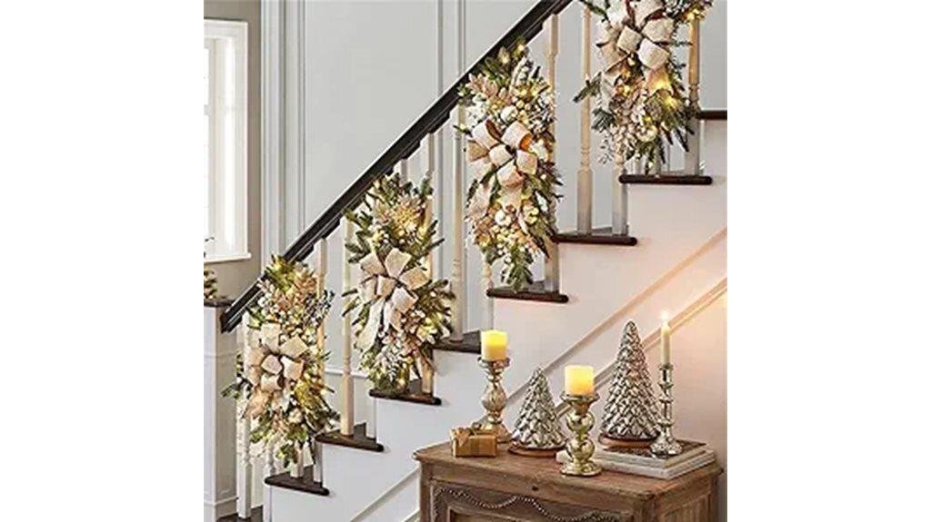 prelit teardrop stairway decorations
