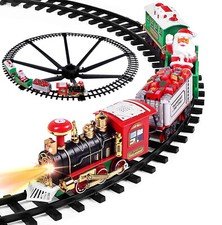 Premium Electric Christmas Train Tracks Set w/ Lights Sound Kids Toy Around Tree