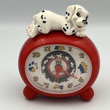 Rare Disney 101 Dalmations Alarm Clock Fantasia Dog Vintage 1990's Working