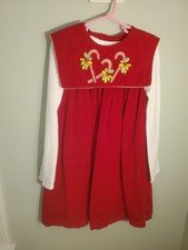 Red, Appliqued Christmas Jumper with White Long Sleeve Knit Shirt Size 6,6x