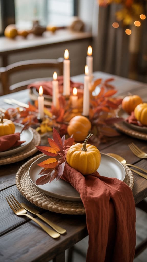 rustic autumn table linens