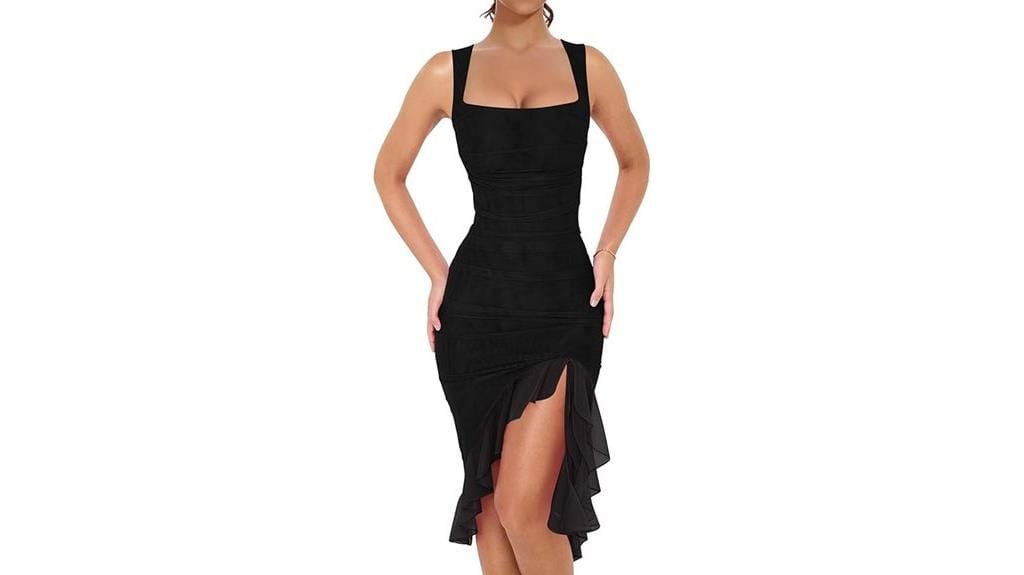 sexy ruched bodycon dress