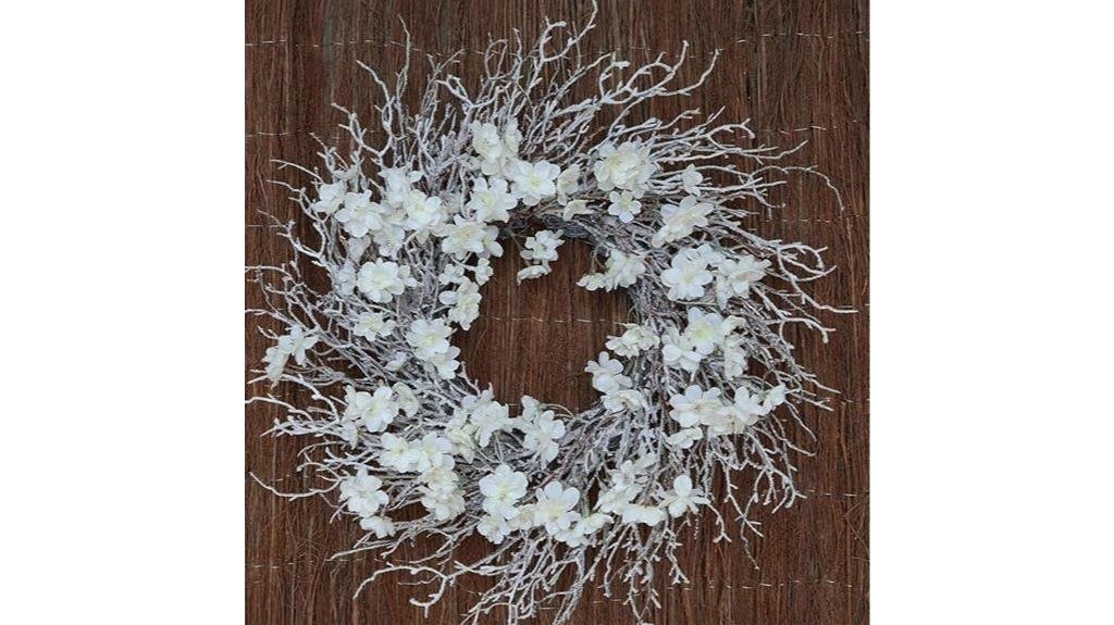 snow flocked winter wreath
