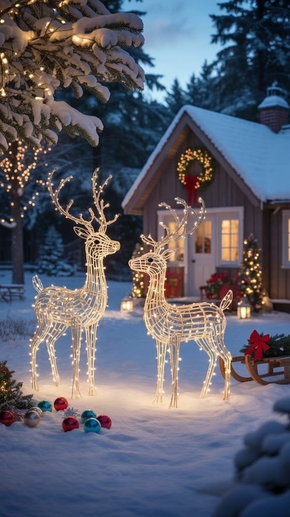 stunning light up reindeer display