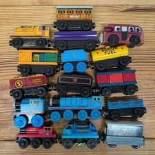 Thomas the Train & Friends Magnetic Wooden Railway Trains Cars Lot Of 16