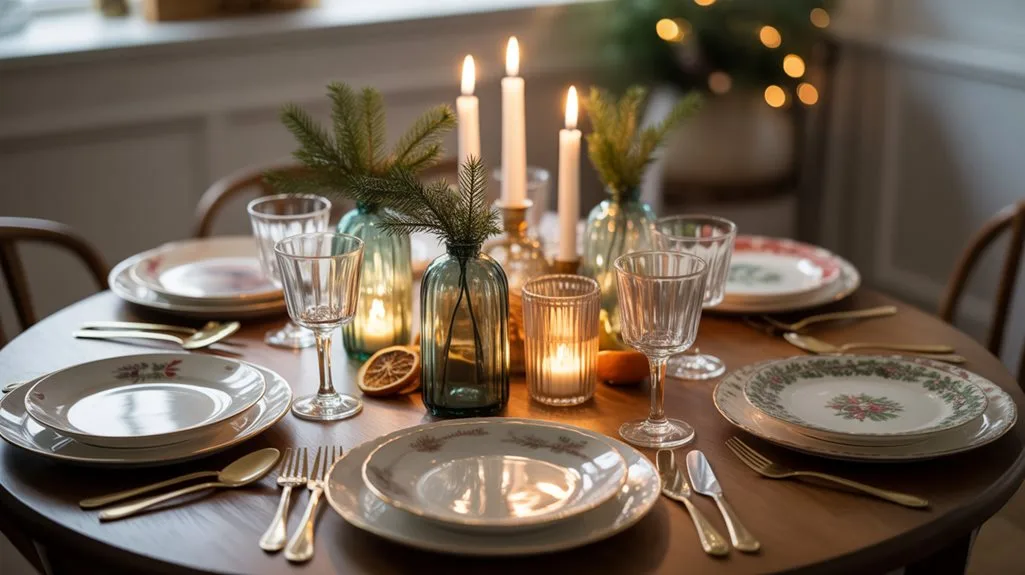 thrifted tableware for celebrations